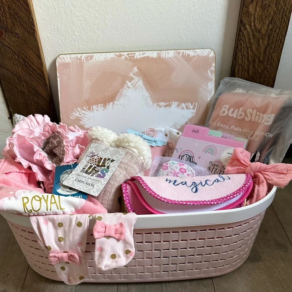 New Baby Newborn Girl Gift Set + Mom Pink Girly Baby Shower Gift for Her - Picture 2 of 16